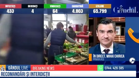GÂNDUL LIVE. Mihai Chirica, edilul Iașiului: „Autoritățile pregătesc terenul pentru INTERDICȚIE”