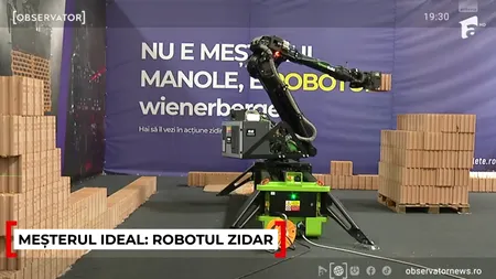 Meșterul ideal, ROBOTUL zidar, adus pentru prima dată în România. Lucrează constant și construiește 10 metri pătrați într-o oră