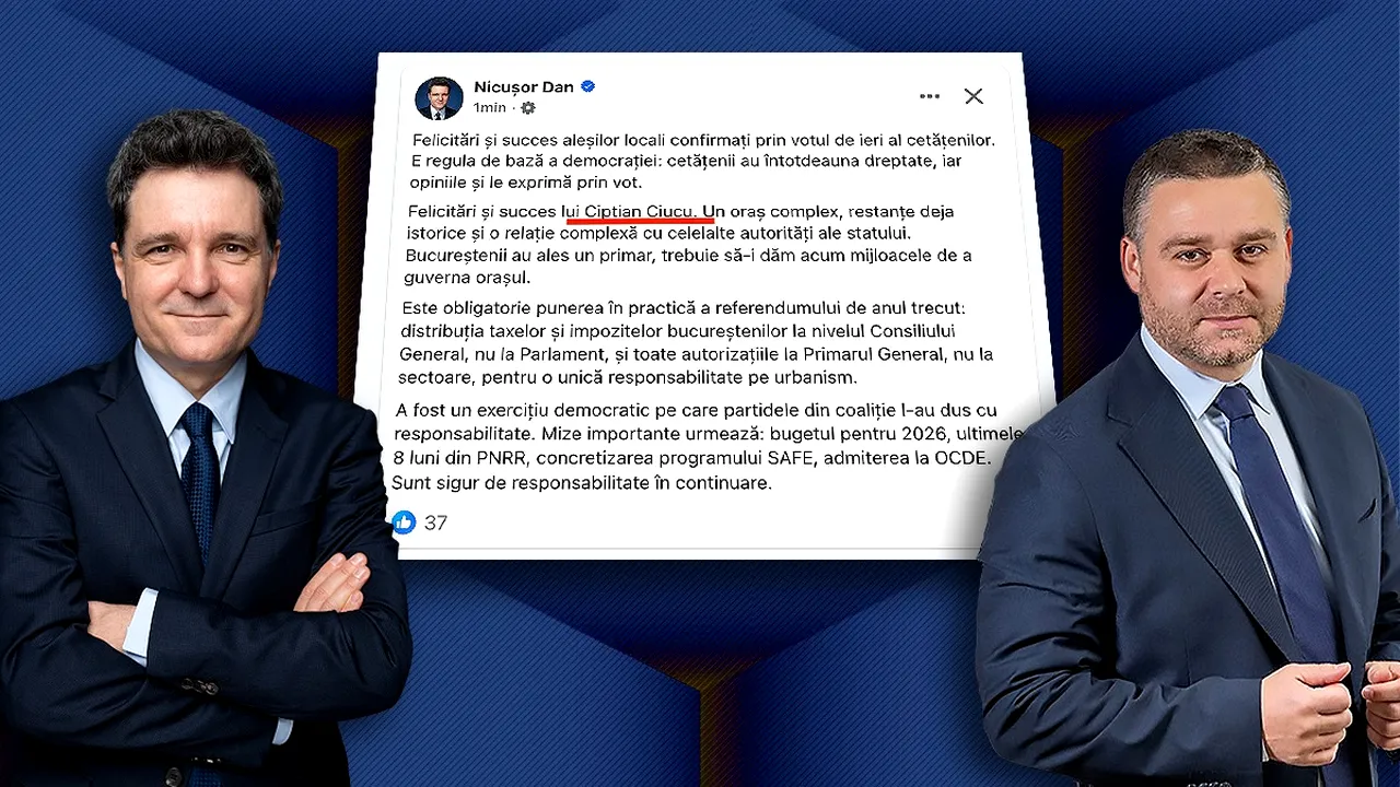 Prima reacție a lui Nicușor Dan după dezastrul din București. Îl felicită pe Ciucu, dar îi greșește numele. Cere respectarea referendumului
