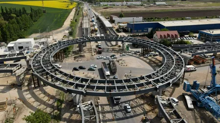 GALERIE FOTO | Cum arată acum pasajele Berceni și Popești-Leordeni de pe Centura Capitalei. A fost adusă macaraua „Hulk”, care ridică 600 de tone