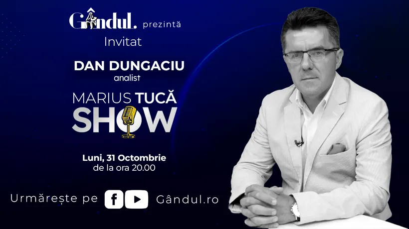 Marius Tucă Show începe luni, 31 octombrie, de la ora 20.00, live pe gândul.ro