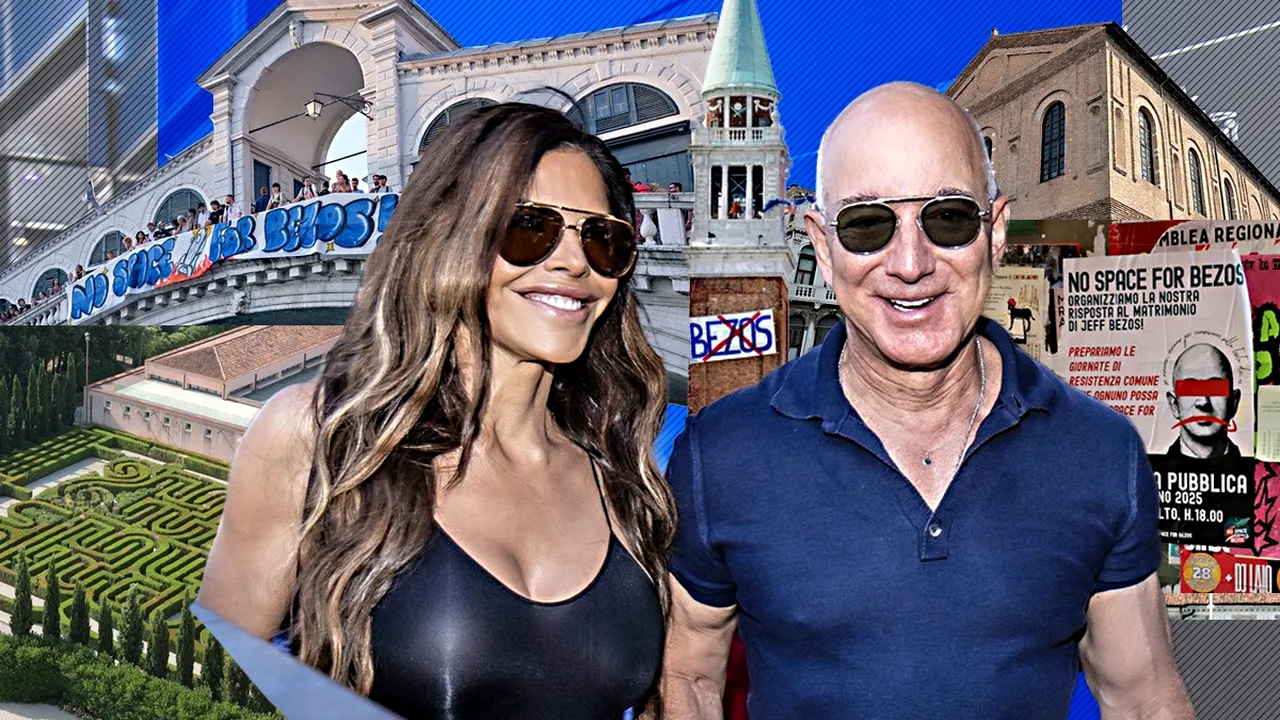 „Veneția nu e teren de joacă pentru miliardari” și „No Space for BEZOS” | Localnicii, furioși pe nunta lui Jeff Bezos cu Lauren Sanchez, protestează