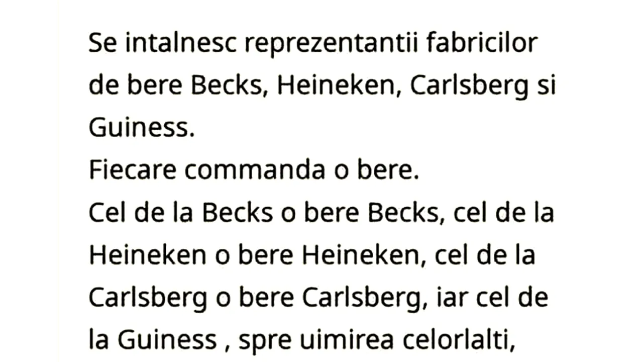BANCUL ZILEI | Se întâlnesc reprezentanții fabricilor Becks, Heineken, Carslberg și Guiness