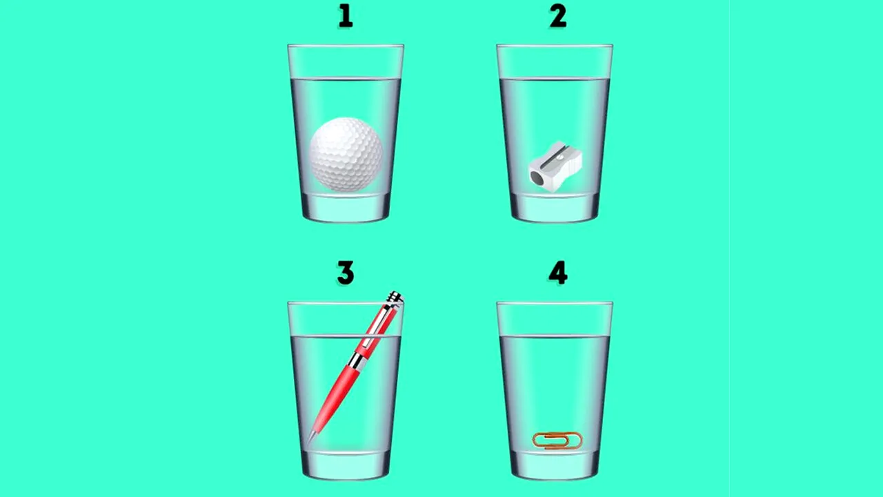 Test de inteligență | Care dintre cele 4 pahare conține mai MULTĂ apă?