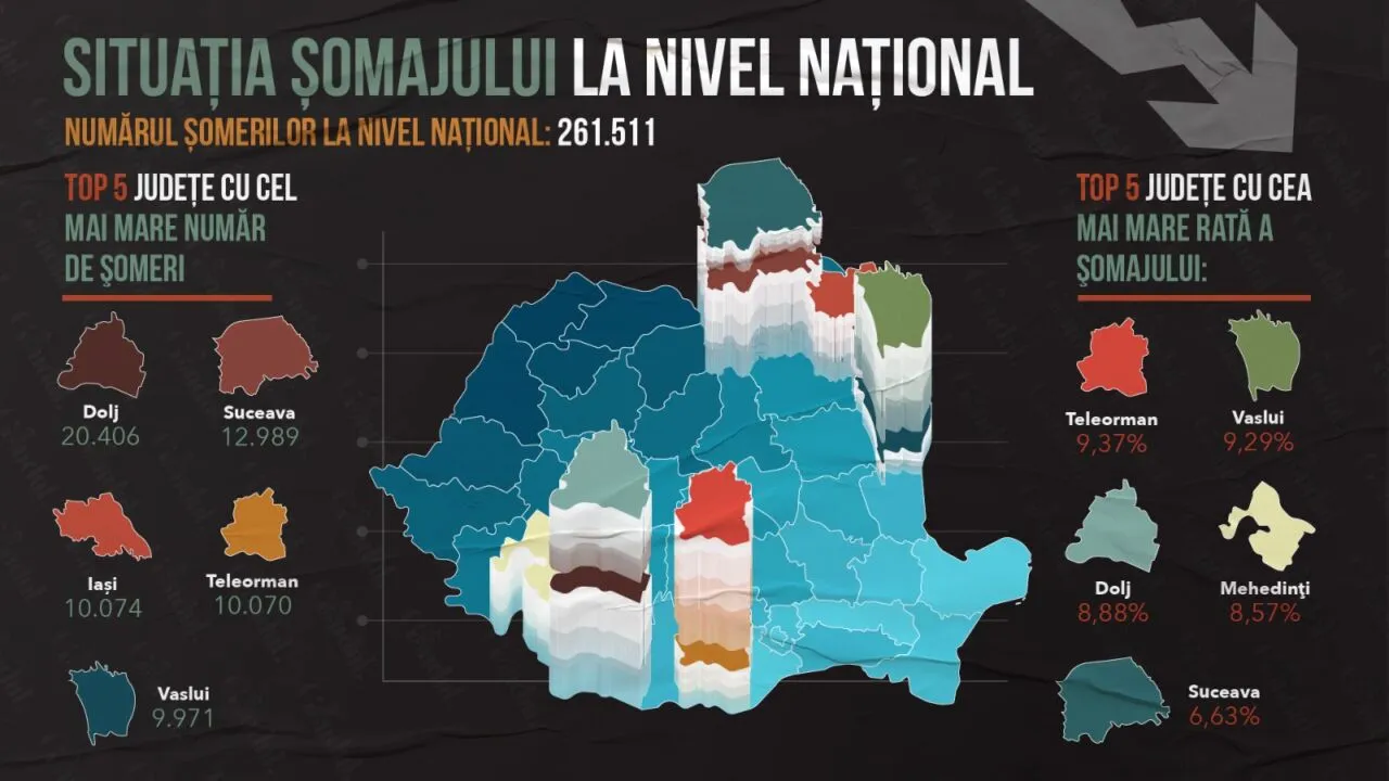 Care sunt județele cu cei mai mulți ȘOMERI din România. Câți bani primește un șomer și ce trebuie să facă