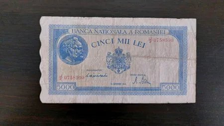 Cu cât se vinde pe OLX o bancnotă de 5.000 de lei din 1944. Caută bine acasă, poți da lovitura!
