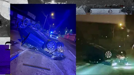VIDEO | Un șofer doljean băut a lovit două autoturisme, apoi s-a răsturnat  cu mașina în încercarea de a scăpa de polițiști