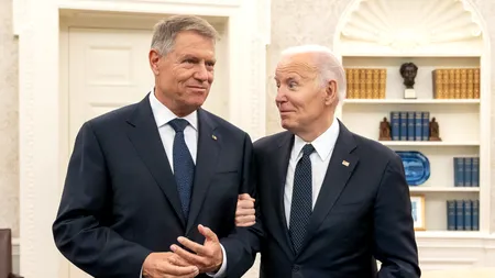Klaus Iohannis, la braț cu Joe BIDEN, în Biroul Oval / NATO, Ucraina și Visa Waiver sunt subiectele discutate de șeful statului cu președintele SUA