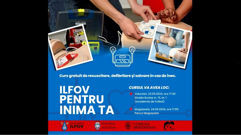 (P) Cursuri gratuite de prim-ajutor, în Voluntari și Mogoșoaia, în cadrul Proiectului Ilfov pentru inima ta