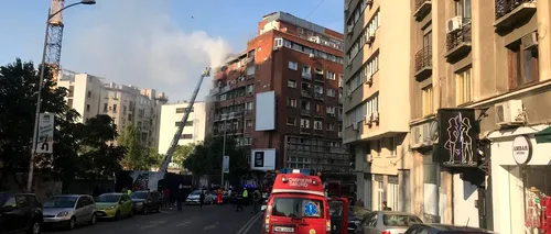 Incendiu în centrul Capitalei. Doi copii și o femeie s-au autoevacuat, nu există victime