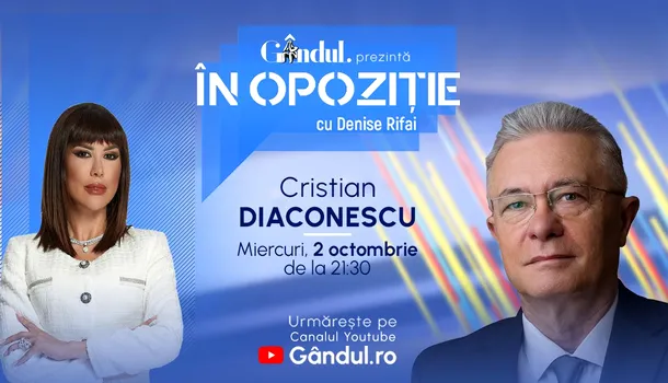<span style='background-color: #00ef77; color: #fff; ' class='highlight text-uppercase'>EMISIUNI</span> Emisiunea „În Opoziție cu Denise Rifai” începe miercuri, 2 octombrie, de la ora 21.30, live pe Gândul. Invitați: Cristian Diaconescu și Costin Ciobanu