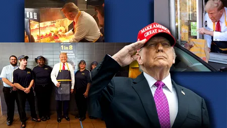Trump face show la summit-ul McDonald’s: „Sunt primul bucătar de la McDonald’s care a ajuns președintele Americii. Îmi place peștele. Dar aș vrea mai mult sos tartar”