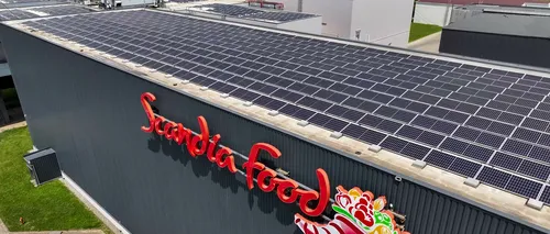 Scandia Food anunță finalizarea lucrărilor de montaj a sistemului fotovoltaic pentru producere de energie electrică din surse regenerabile la Sibiu