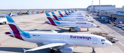 Angajații de la Eurowings, divizia low-cost de la Lufthansa, vor fi in grevă trei zile. Compania aeriană operează zboruri și din România