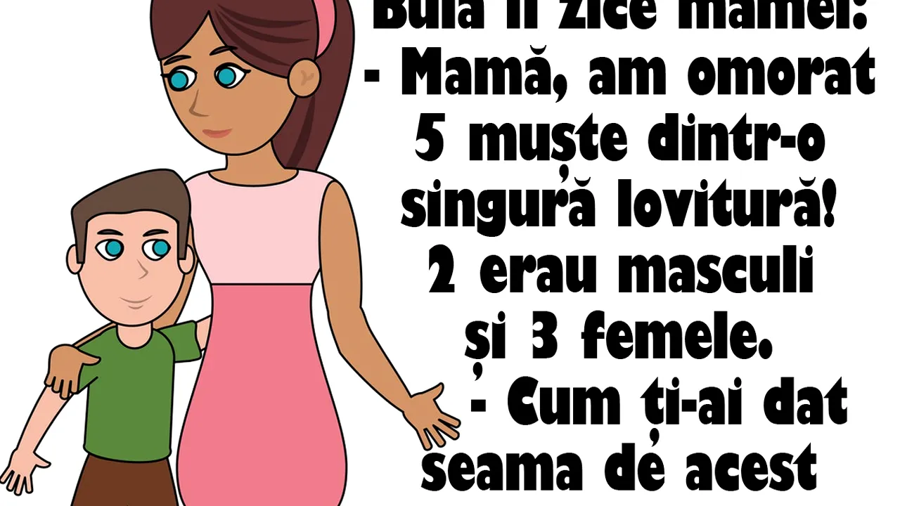 BANC | Bulă: „Mamă, am omorat 5 muşte dintr-o singură lovitură! 2 erau masculi şi 3 femele”
