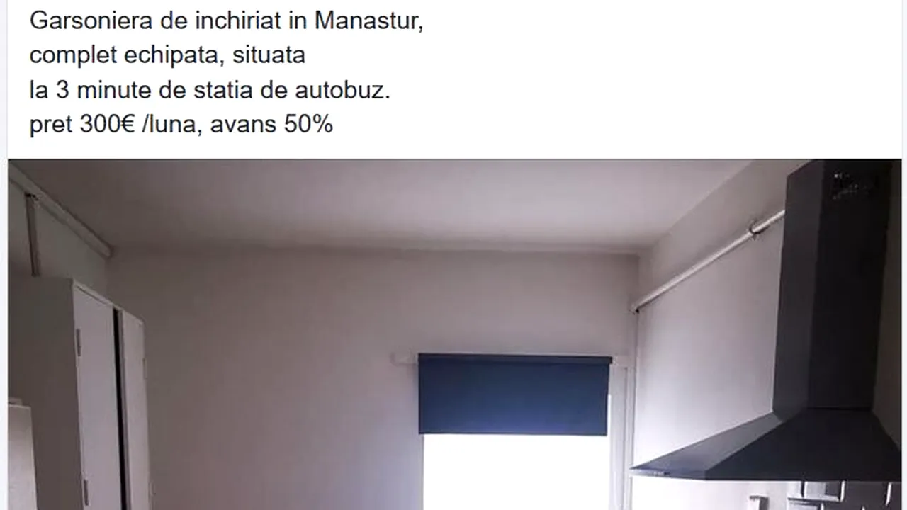 IMOBILIARE. Garsonieră din Cluj, închiriată la un preț incredibil. „Și mai sunt unii care zic că piața nu a luat-o razna”
