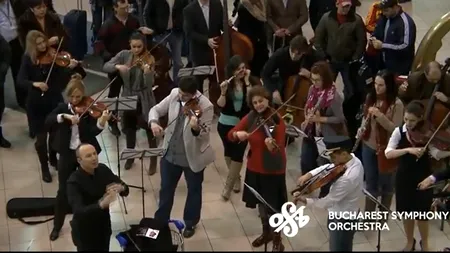 Campanie inedită de imagine pentru Aeroportul Otopeni: flash mob cu Orchestra Simfonică București. VIDEO