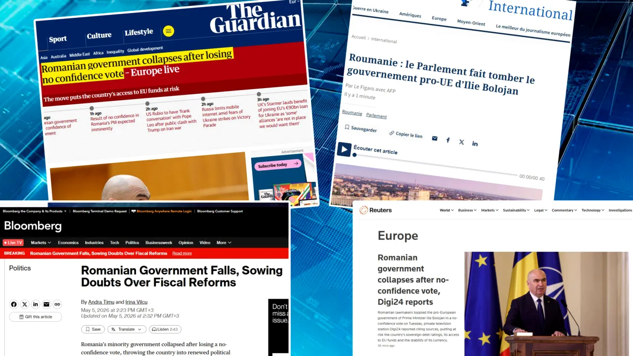 Cum titrează presa internațională căderea Guvernului Bolojan