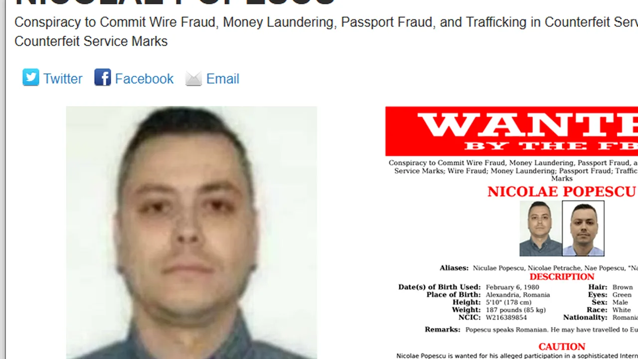 Americanii oferă milioane de dolari pentru prinderea a trei români care „au speriat” FBI. Doi dintre ei se ocupă cu „țepe” pe internet