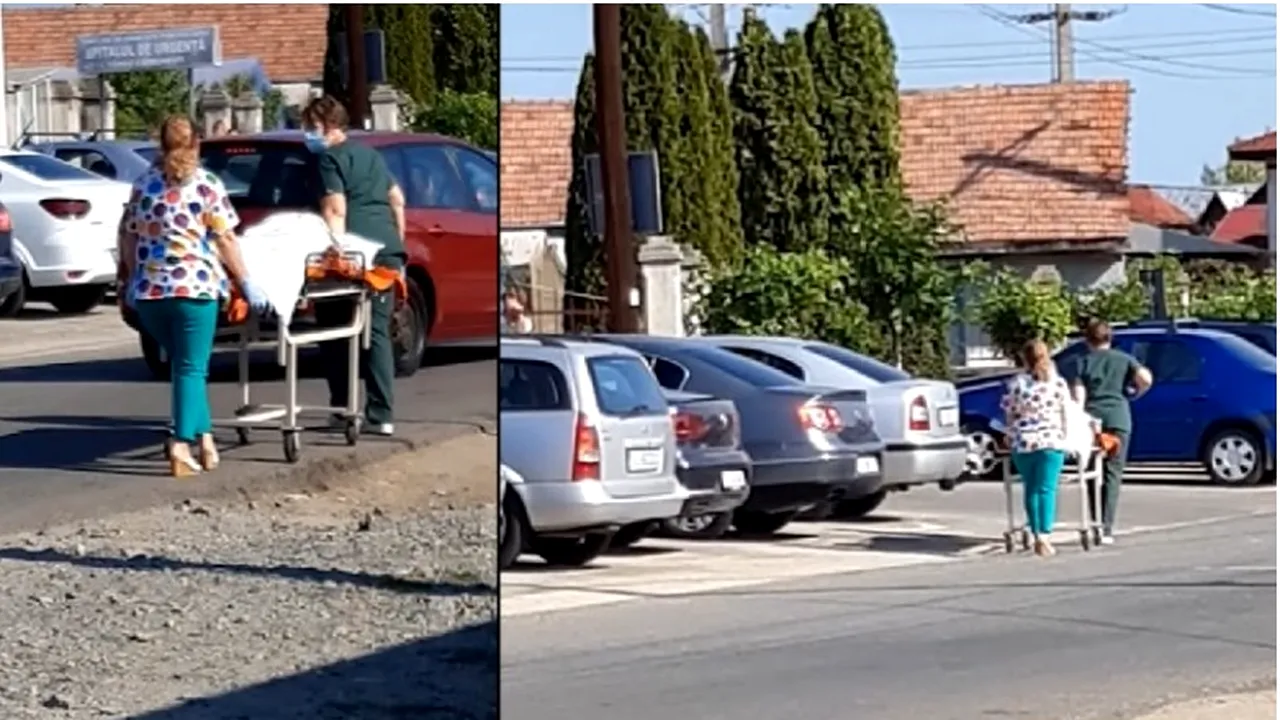 Scenariul „Domnului Lăzărescu” în România anului 2021. Imagini revoltătoare cu un pacient plimbat cu targa pe caniculă între spitale. Rudele acuză Ministerul Sănătății: „Rușine!”