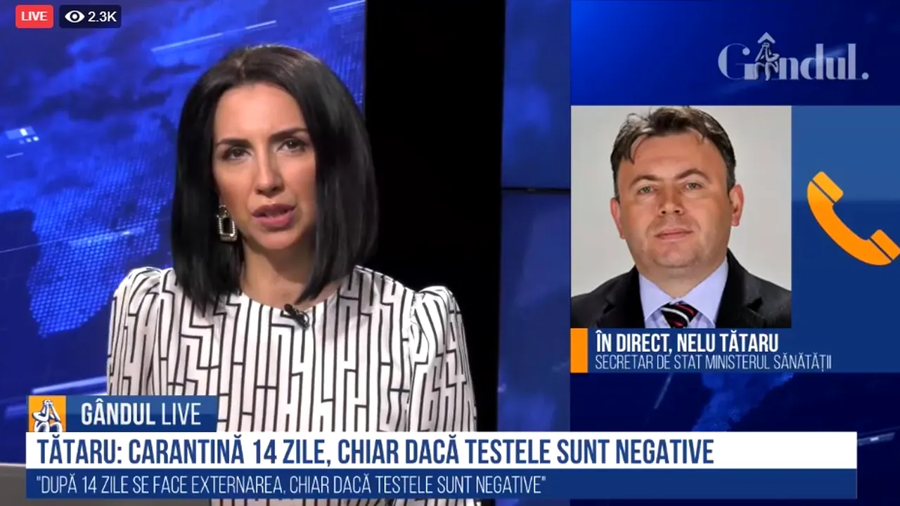 EXCLUSIV. Nelu Tătaru, secretar de stat în Ministerul Sănătății, la GÂNDUL LIVE: „Scenariul prelungirii perioadei de închidere a școlilor, foarte probabil” / „E posibil să apară focare de coronavirus în țară”