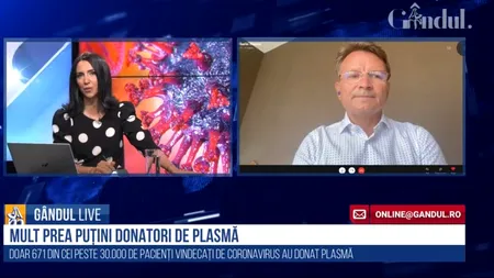 GÂNDUL LIVE. Florin Hozoc, director companie farmaceutică: „Donatorii de plasmă convalescentă nu pot să devină donatori decât pe banii lor!”