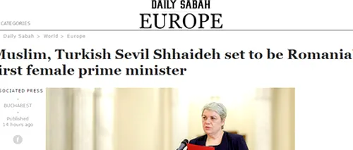 Cum se vede nominalizarea lui Sevil Shhaideh în presa internațională
