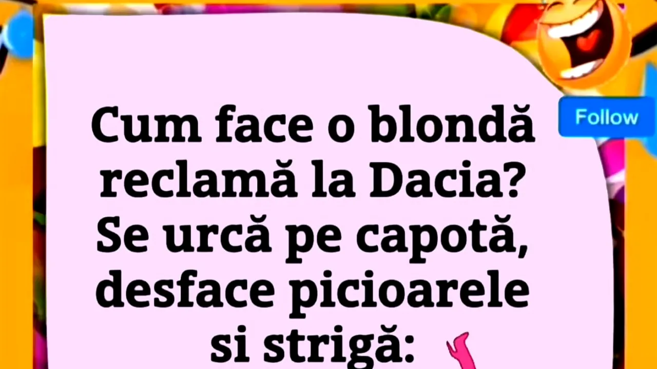 Bancul de vineri | Cum face o blondă reclamă la Dacia?