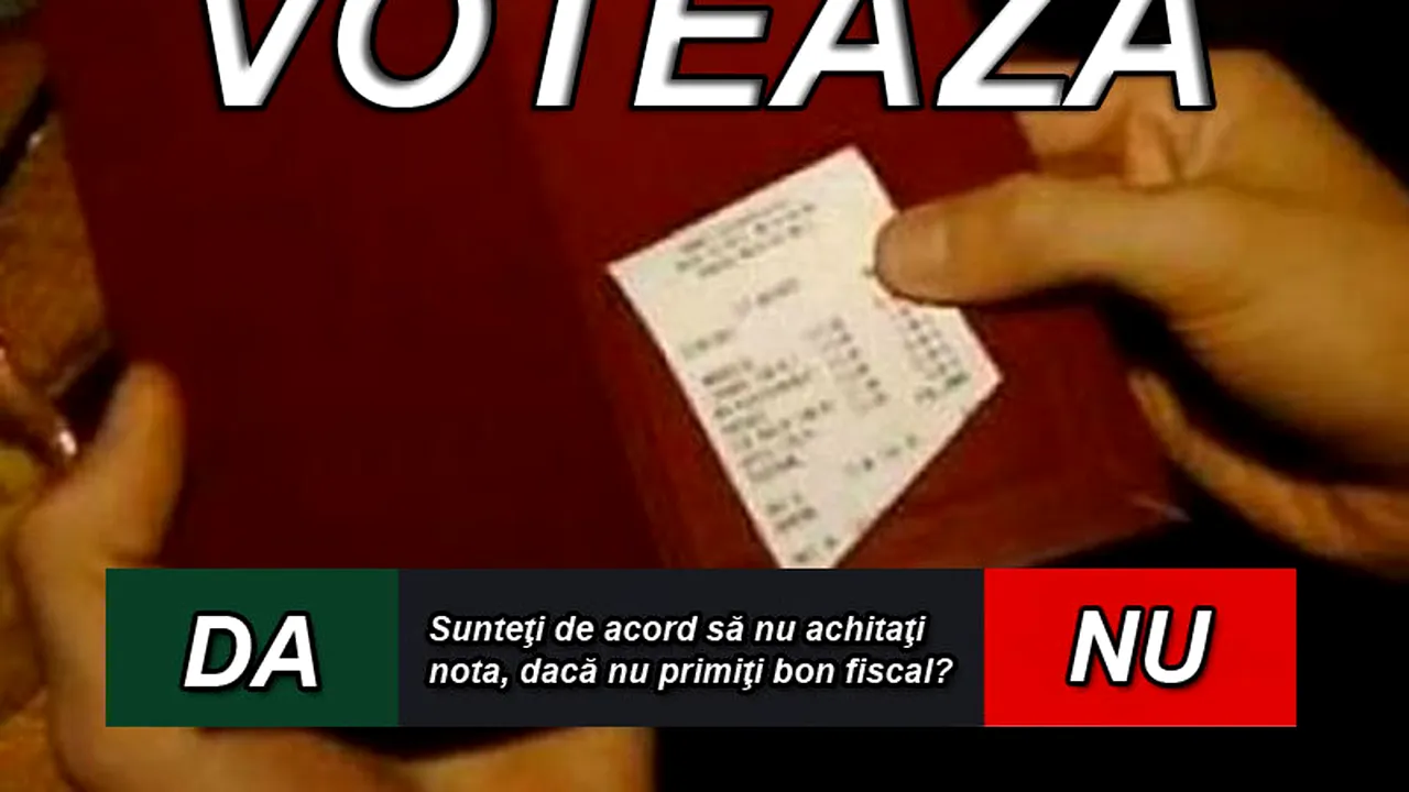 SONDAJ Gândul: Veți refuza să plătiți nota la restaurant, dacă nu primiți bon fiscal?