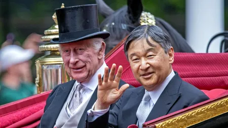 Împăratul Naruhito și împărăteasa Masako ai JAPONIEI, într-o vizită de stat la Londra. Regele Charles și regina Camilla au întâmpinat cuplul imperial