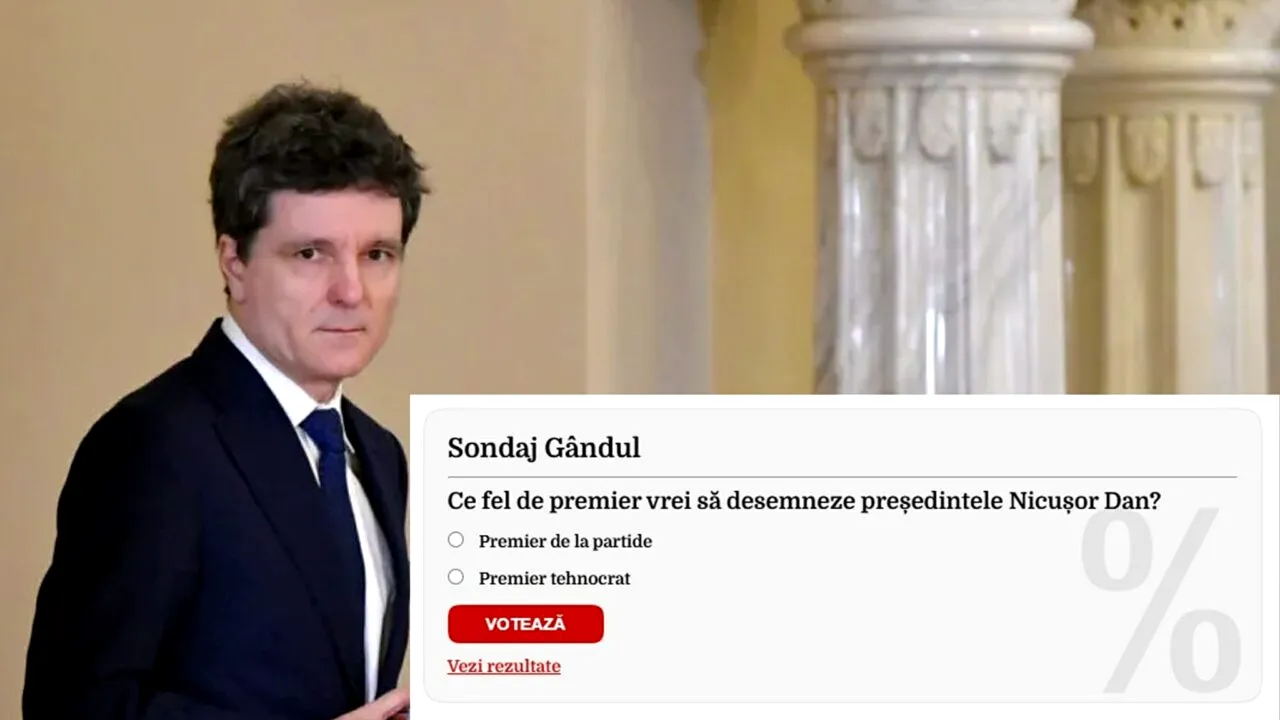 Sondaj Gândul. Cititorii ziarului îi cer președintelui Nicușor Dan să desemneze un premier politic. Peste 5.000 de oameni au răspuns sondajului: „Ce fel de premier vrei să desemneze președintele Nicușor Dan?”
