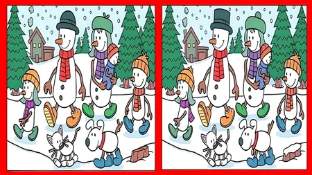 Test IQ exclusiv pentru genii | Câte diferențe sunt, în total, între cele două imagini?