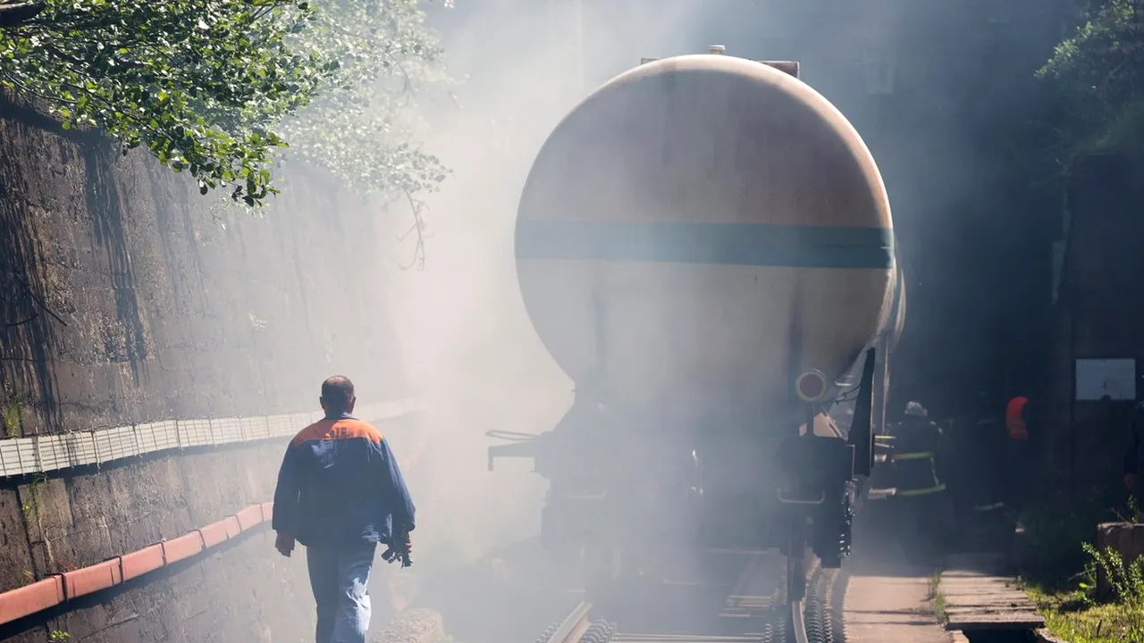 Alertă majoră în Prahova: Incendiu de vegetație lângă 20 de vagoane de tren încărcate cu benzină