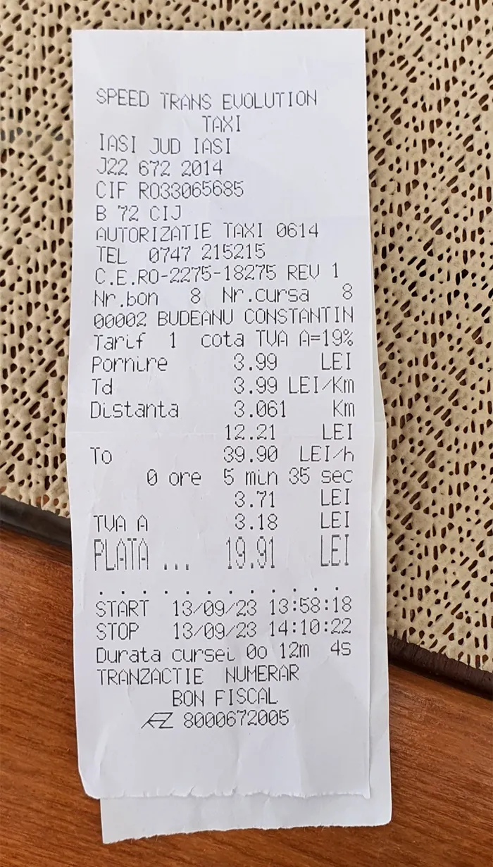 Cum a fost păcălit un ieșean care a călătorit cu taxiul. Câți lei a dat pentru o cursă de doar 3 kilometri
