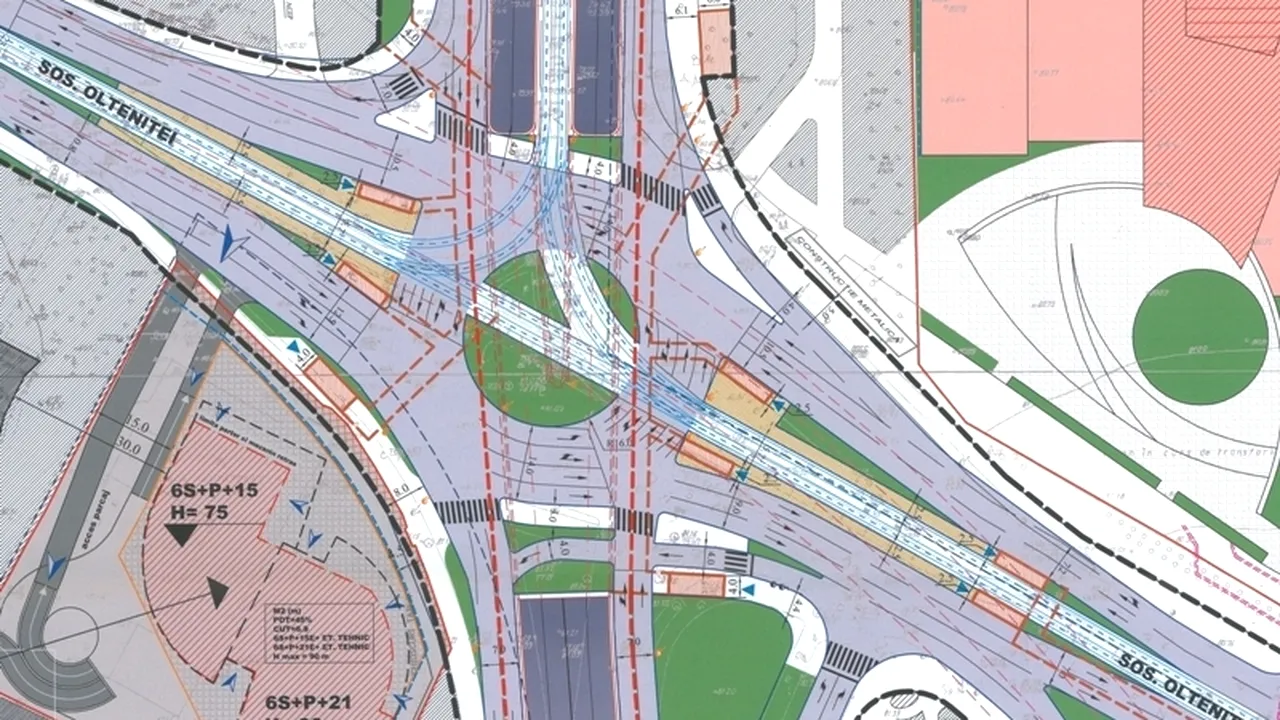 Încep lucrările la pasajul Piața Sudului. Circulația pe Calea Văcărești, restricționată parțial
