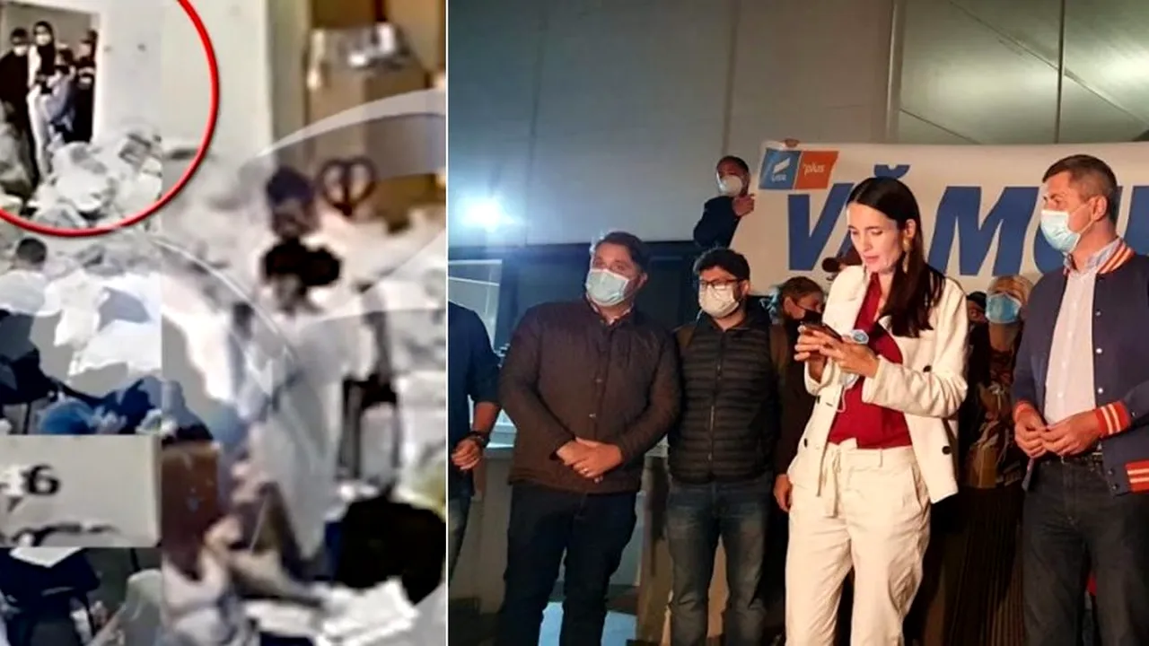 Clotilde Armand, imagini-cheie din seara numărării voturilor. Era îmbrăcată la fel ca în sala plină cu saci (VIDEO)