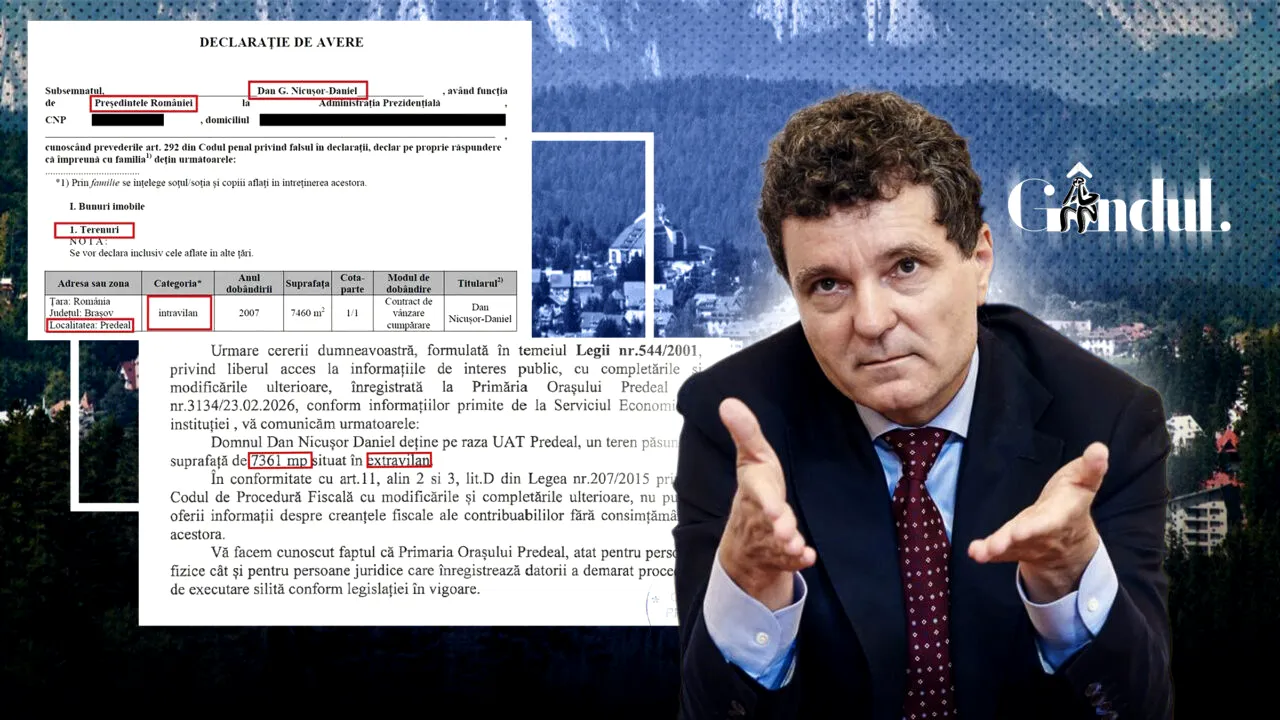 Apar din ce în ce mai multe informații contradictorii cu privire la proprietatea din Predeal a lui Nicușor Dan. În ultima declarație de avere apare un teren de 7.460 mp. Într-un răspuns pentru Gândul, Primăria Predeal susține că președintele deține un teren de 7.361 mp. În declarație apare ca fiind intravilan, la primărie, extravilan. Gândul solicită ANI să verifice declarația de avere a președintelui