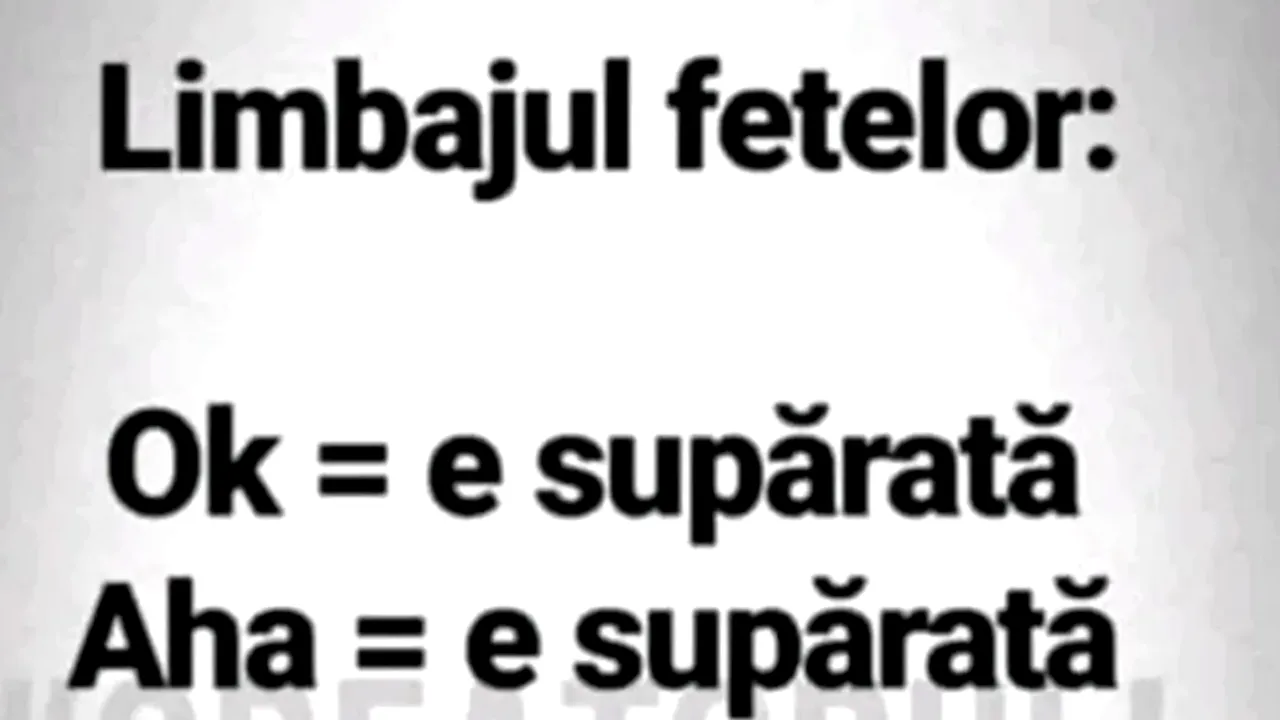 Bancul de miercuri | Limbajul fetelor