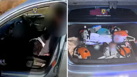 VIDEO Au furat din trei județe și au fugit cu polițiștii pe urmele lor. Unul dintre cei urmăriți avea emis mandat de arestare pentru viol