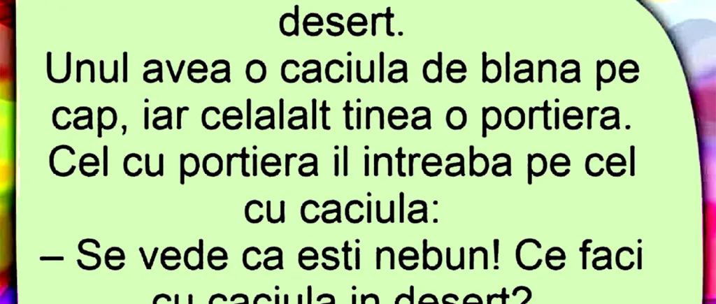 Bancul de duminică | Doi nebuni se întâlnesc în deșert