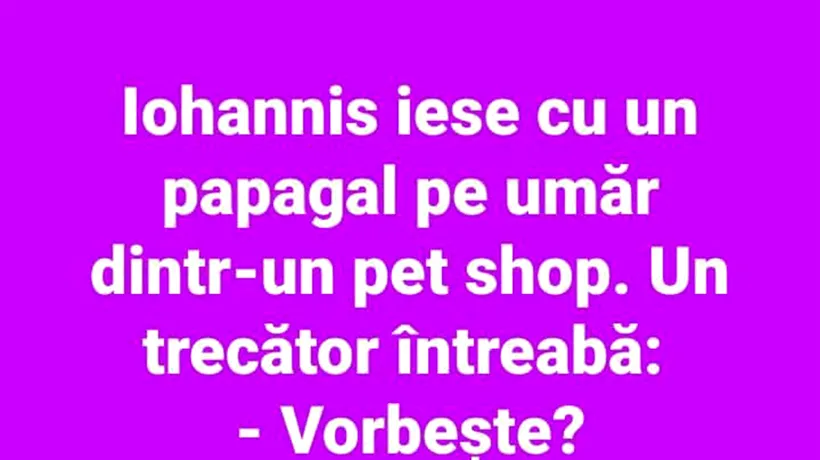 BANCUL ZILEI | Iohannis iese cu un papagal pe umăr dintr-un pet-shop