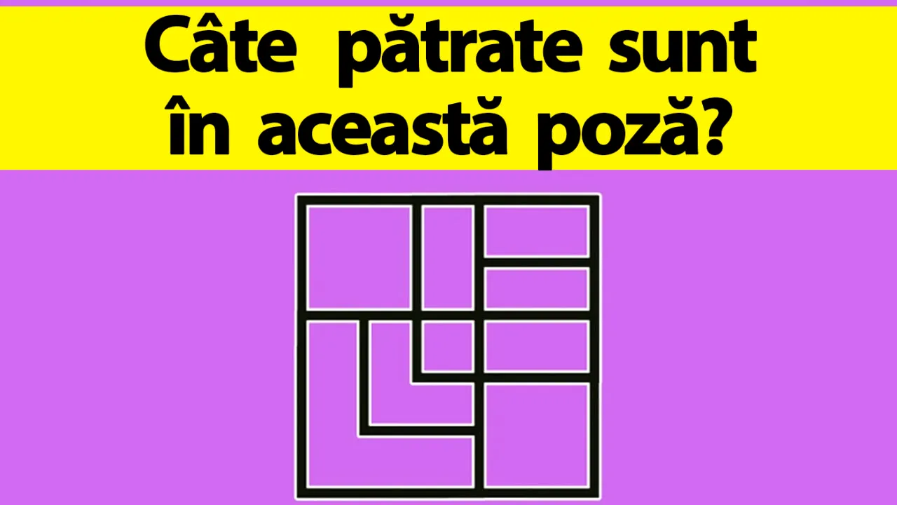 Test de inteligență exclusiv pentru genii | Câte pătrate sunt în această imagine?