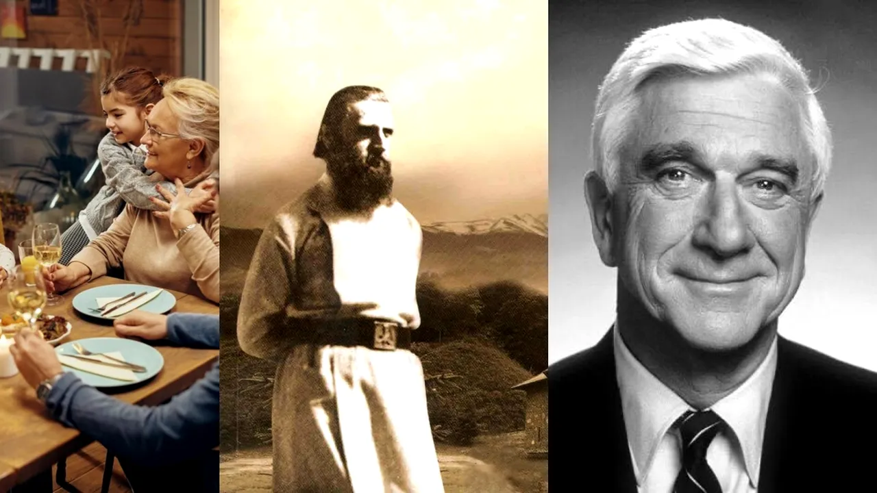 28 NOIEMBRIE, calendarul zilei: Thanksgiving Day (Ziua Recunoștinței) / Se sting Arsenie Boca și Leslie Nielsen