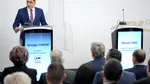 George Simion, față în față cu oamenii de afaceri, la CCIR / Nicușor Dan nu a venit. George Simion și-a prezentat diploma de BAC