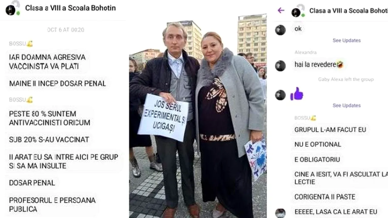 Un profesor antivaccinist ar fi amenințat elevii că o aduce pe Diana Șoșoacă peste ei. Dascălul ar fi fost concediat