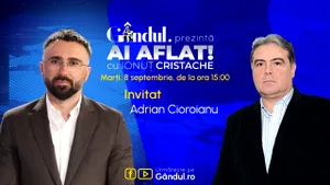 „Ai Aflat! cu Ionuț Cristache” începe marți, 8 septembrie, de la ora 15.00, live pe Gândul. Invitat: Adrian Cioroianu
