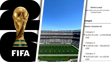 Biletele pentru finala Cupei Mondiale din New Jersey, puse la vânzare la prețul de 1,9 milioane de euro fiecare. Suporterii, furioși pe FIFA
