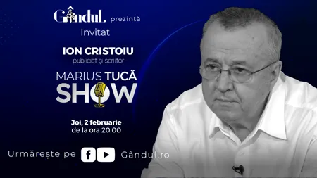 Marius Tucă Show începe joi, 2 februarie, de la ora 20.00, live pe gândul.ro