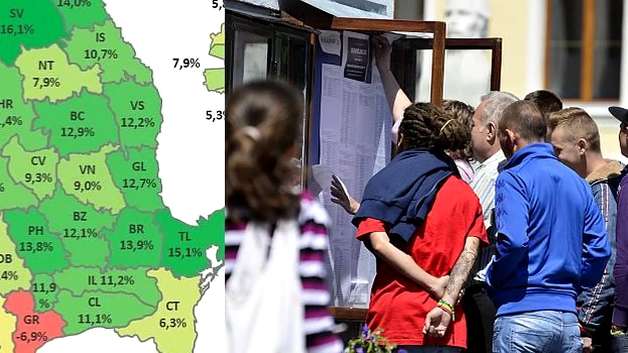 EDU.RO REZULTATE BAC 2013. Rezultatele la Bacalaureat 2013 au fost afișate pe edu.ro. HARTA RATEI DE PROMOVARE. Giurgiu, singurul județ care a involuat