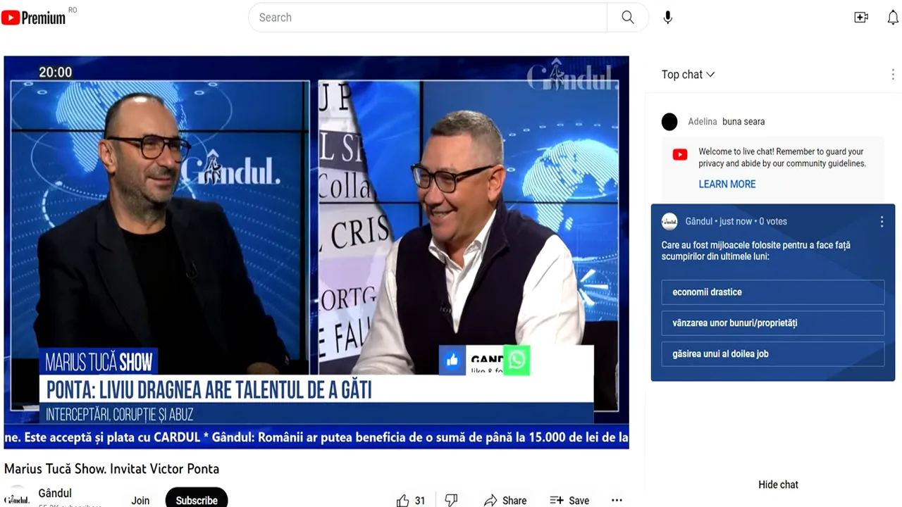 POLL Marius Tucă Show: „Care au fost mijloacele folosite pentru a face față scumpirilor din ultimele luni?”. Au existat trei variante de răspuns